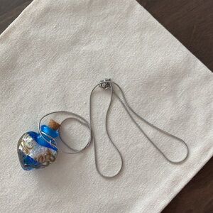 Italian Murano Glass Heart Shaped mini Perfume Bottle necklace🎁